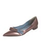 Prada Patent Leather Bow Accents Ballet Flats