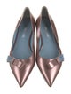 Prada Patent Leather Bow Accents Ballet Flats