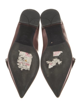 Prada Patent Leather Bow Accents Ballet Flats