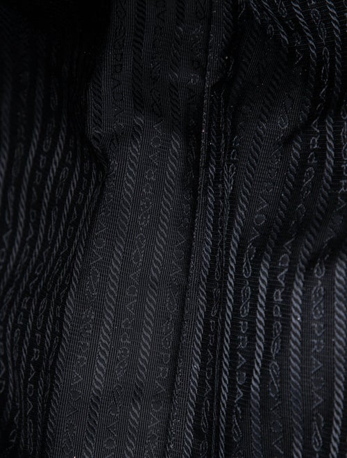 Prada Enameled Metal Triangle Tessuto City Vintage