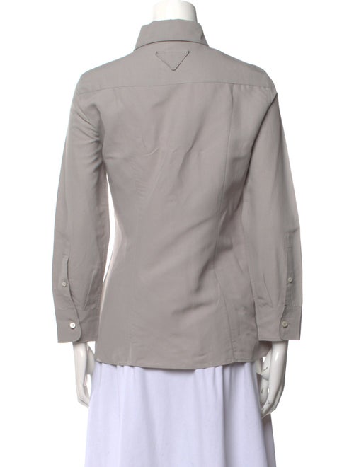 Prada 2023 Three-Quarter Sleeve Button-Up Top