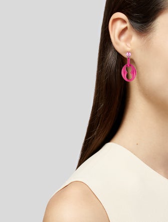 Prada Crystal & Plexiglass Drop Earrings