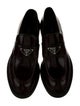 Prada Enameled Metal Triangle Leather Oxfords