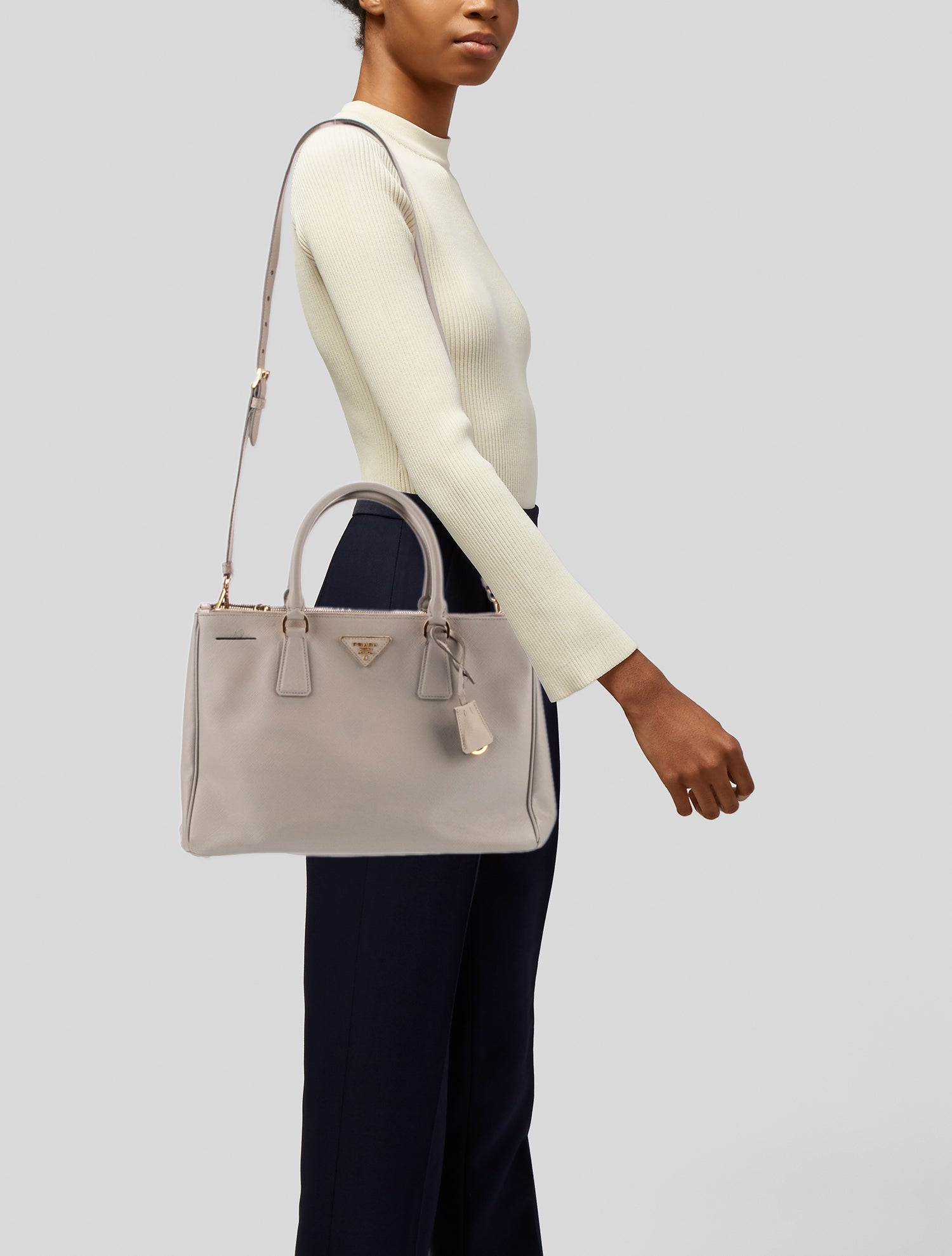 Prada Saffiano Lux Leather Galleria Double Zip Medium