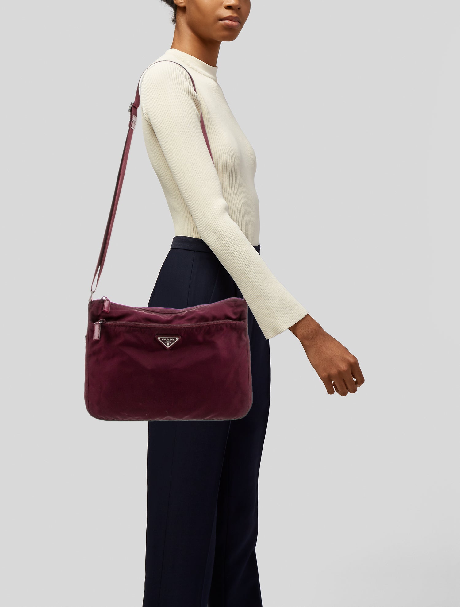 Prada Vela Nylon Shoulder Bag