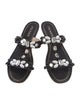 Prada Leather Crystal Embellishments Slides