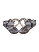 Prada Leather Crystal Embellishments Slides