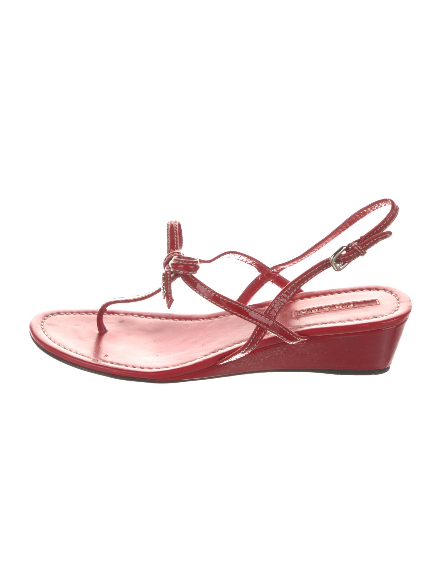 Prada Patent Leather Slingback Sandals