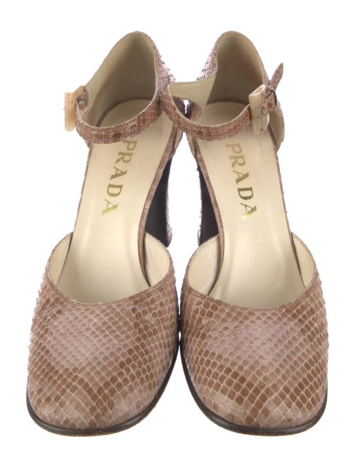 Prada Snakeskin Animal Print D'Orsay Pumps