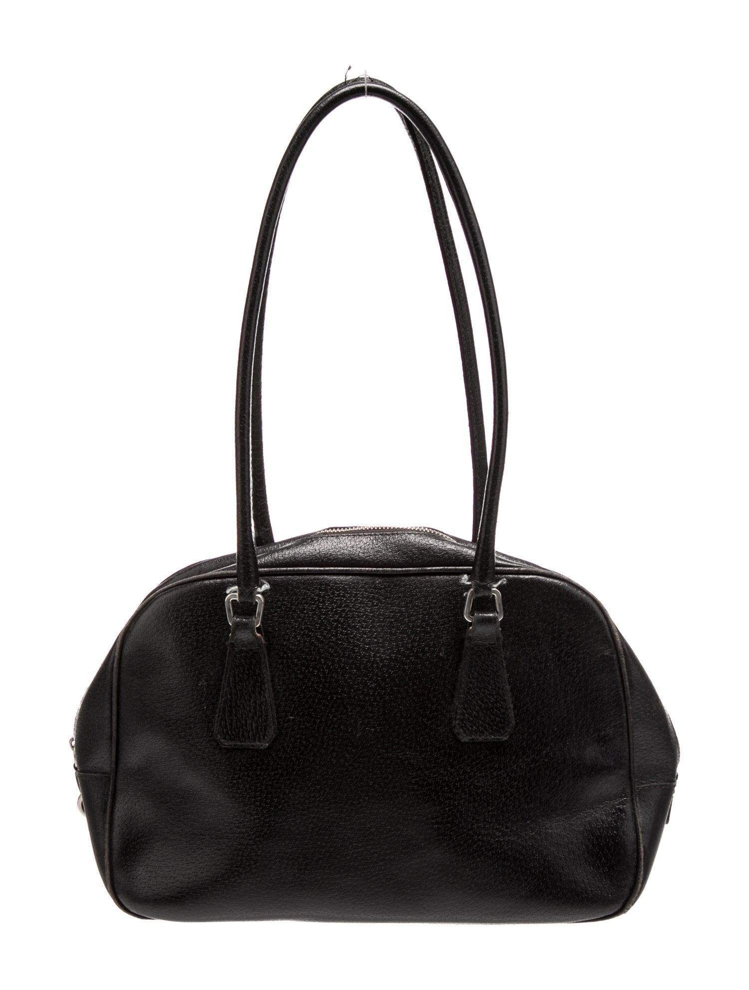 Prada Enameled Metal Triangle Shoulder Bag