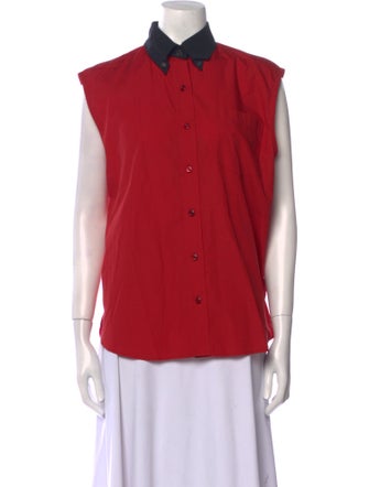 Prada 2018 Sleeveless Button-Up Top