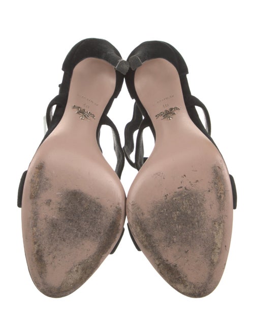 Prada Suede Scalloped Accent Sandals