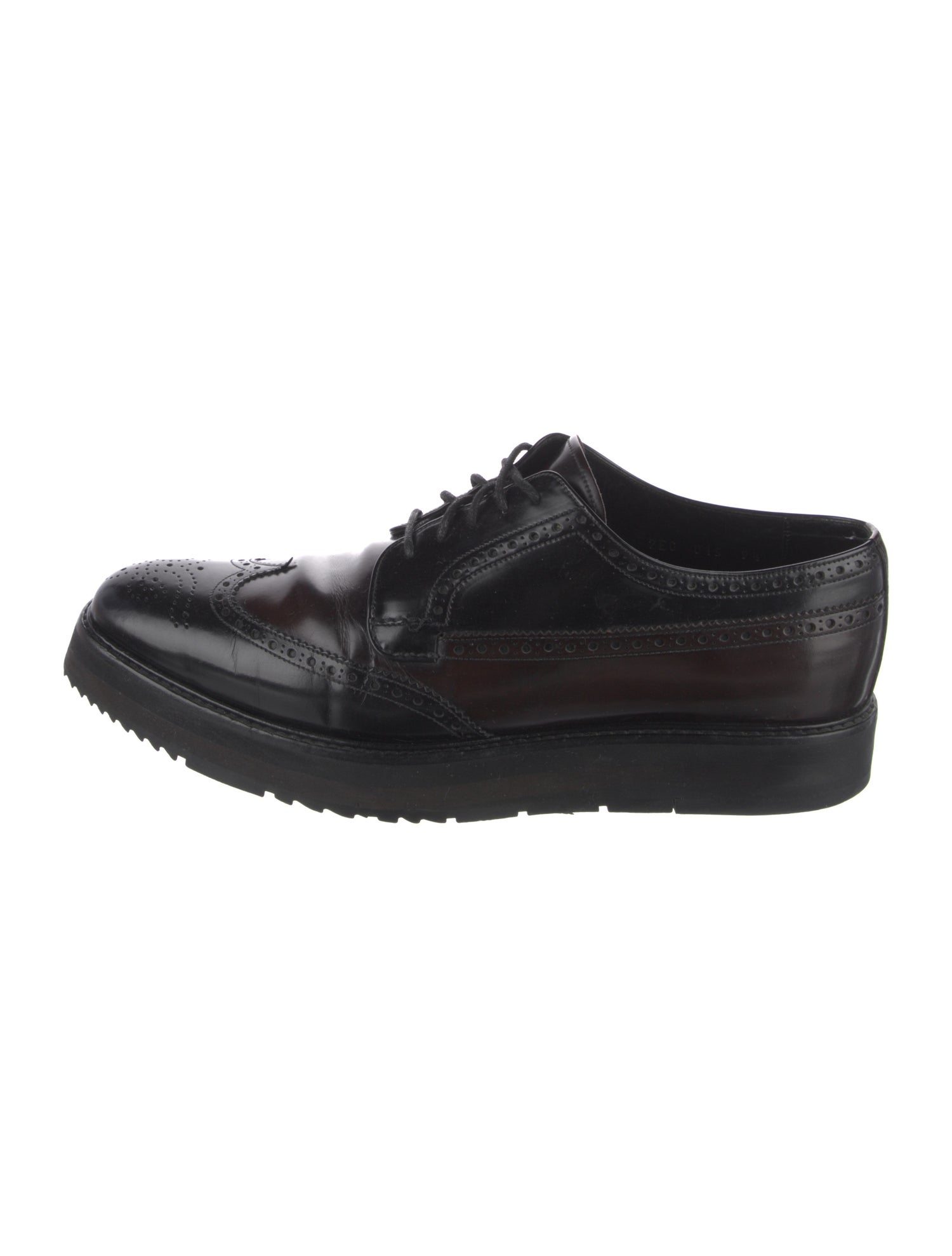 Prada Leather Brogues - Black Oxfords, Shoes - PRA1096399