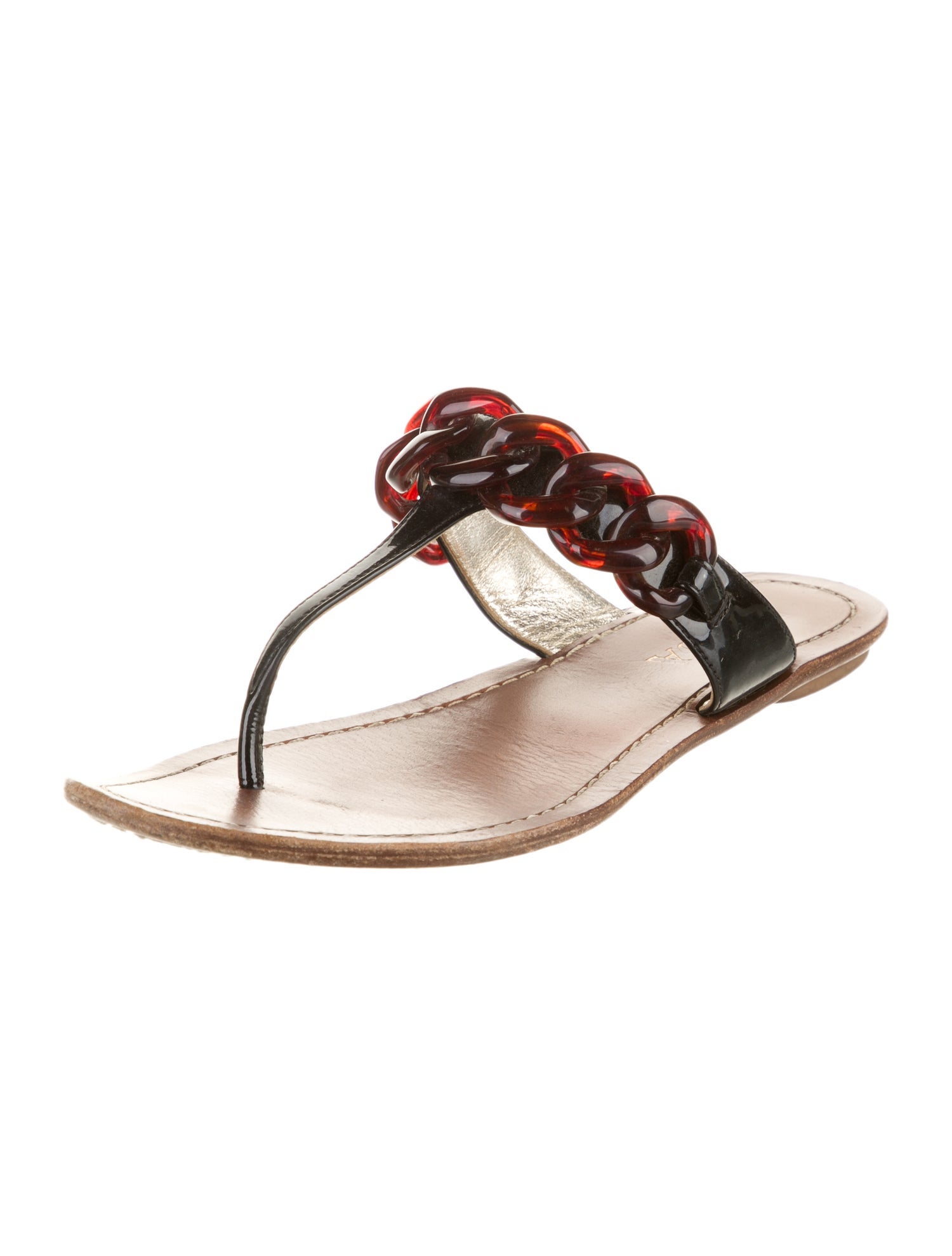 Prada Patent Leather Flip Flops