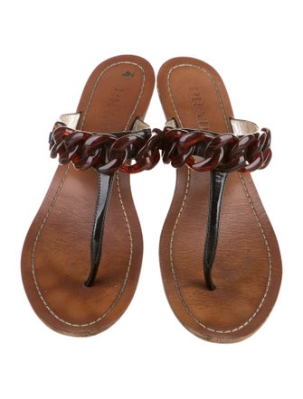 Prada Patent Leather Flip Flops