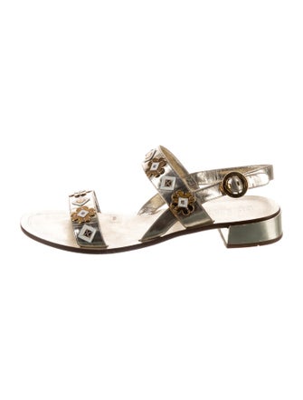 Prada Patent Leather T-Strap Sandals