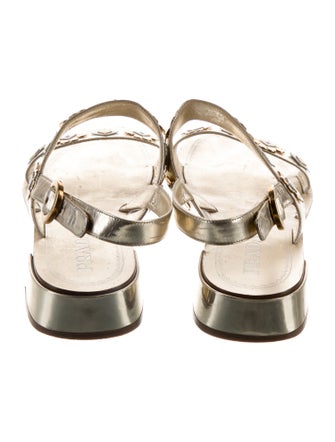 Prada Patent Leather T-Strap Sandals