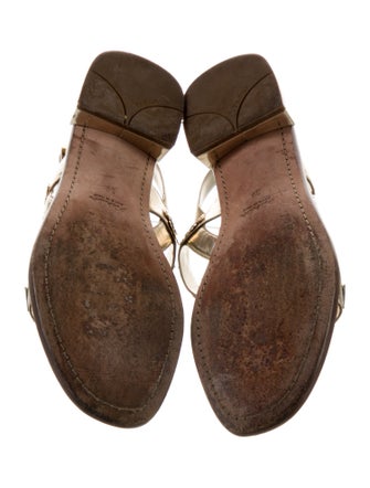 Prada Patent Leather T-Strap Sandals