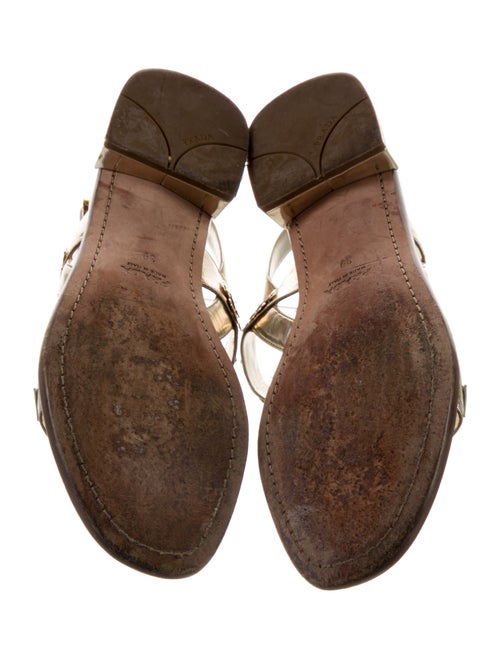 Prada Patent Leather T-Strap Sandals