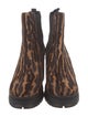Prada Ponyhair Animal Print Chelsea Boots