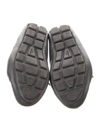 Prada Leather Bow Accents Loafers