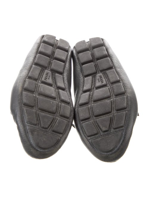 Prada Leather Bow Accents Loafers