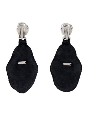 Prada Crystal & Fabric Drop Earrings