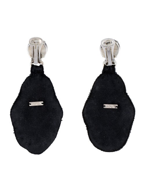 Prada Crystal & Fabric Drop Earrings