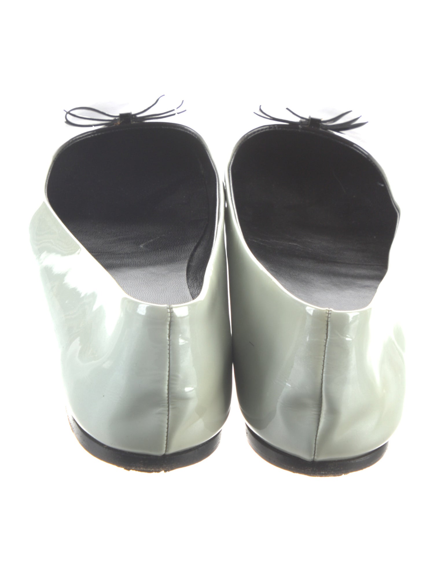Prada Patent Leather Bow Accents Flats