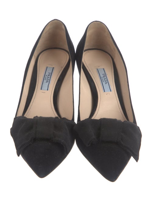 Prada Suede Bow Accents Pumps