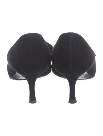 Prada Suede Bow Accents Pumps