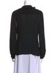 Prada Mock Neck Long Sleeve Button-Up Top