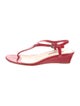Prada Enameled Metal Triangle Patent Leather T-Strap Sandals