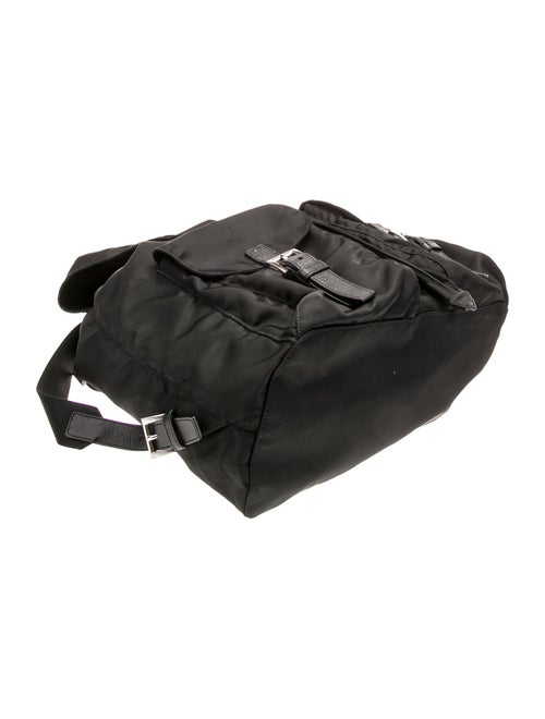 Prada Enameled Metal Triangle Backpack