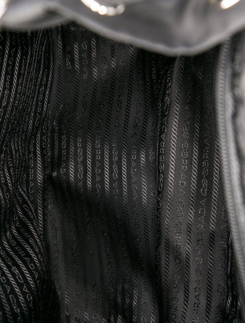 Prada Enameled Metal Triangle Backpack