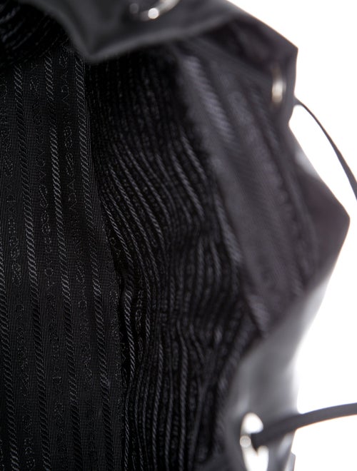 Prada Enameled Metal Triangle Backpack