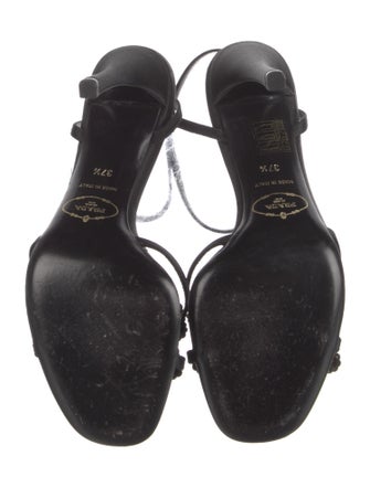 Prada Satin Sequin Embellishments Slingback Sandals