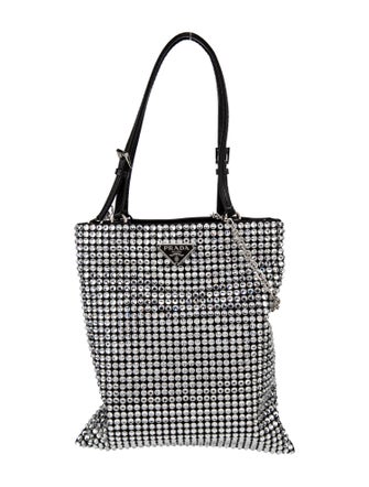 Prada Enameled Metal Triangle Bucket Bag