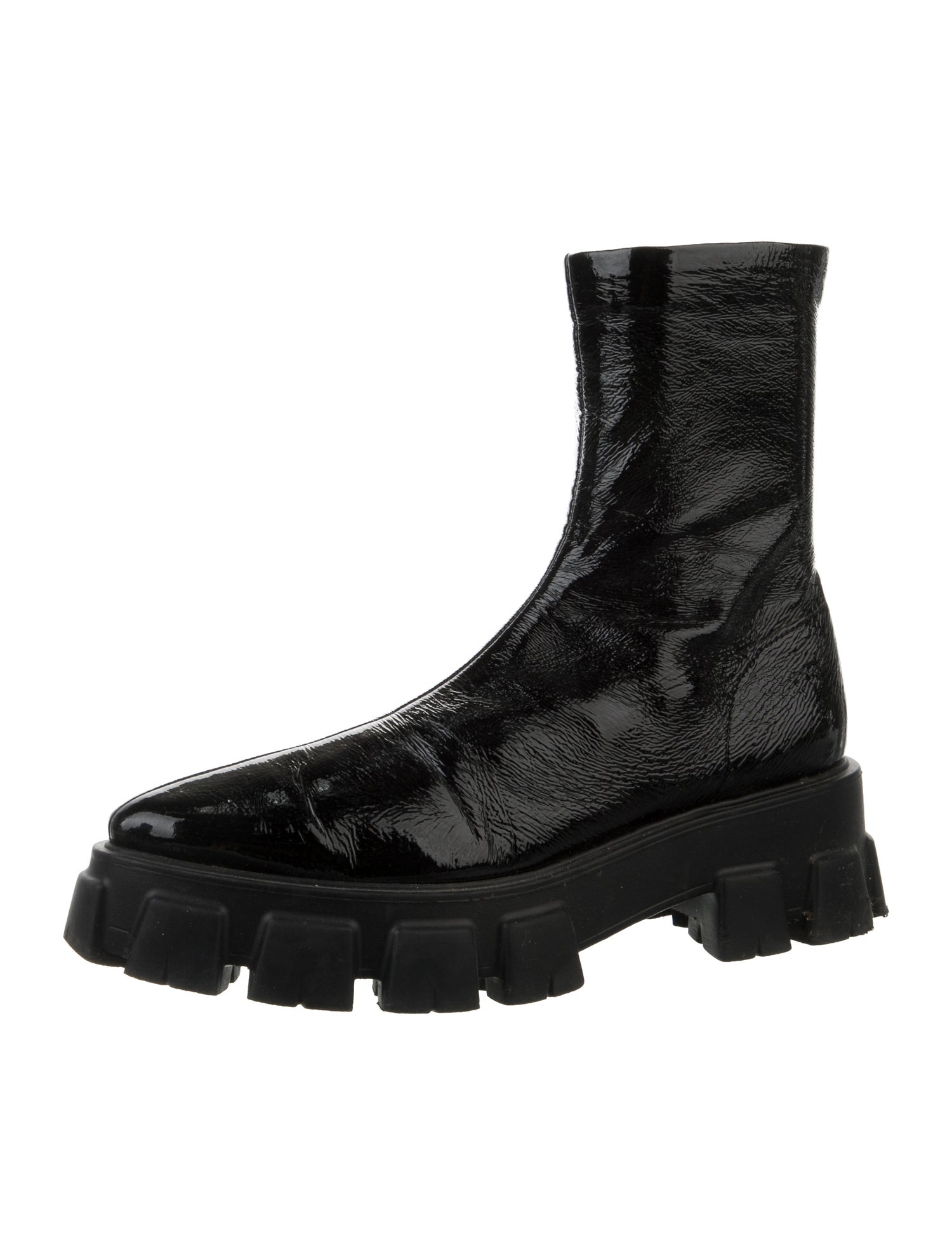 Prada Patent Leather Combat Boots