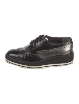 Prada Leather Lasercut Accents Oxfords