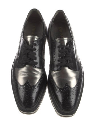 Prada Leather Lasercut Accents Oxfords