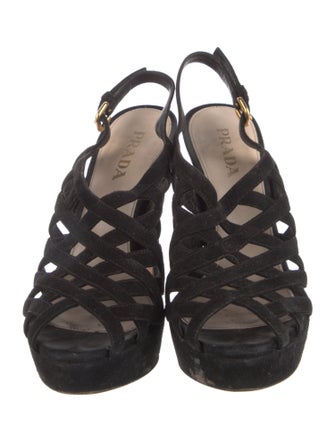 Prada Suede Slingback Sandals