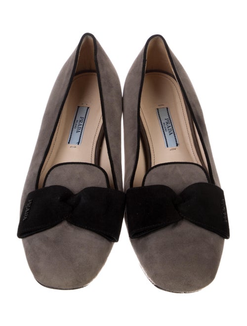 Prada Suede Colorblock Pattern Ballet Flats