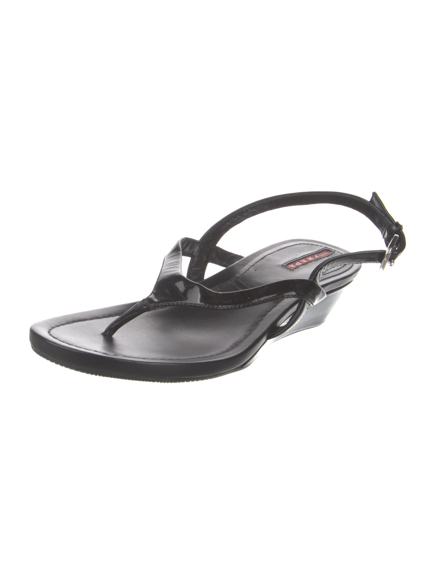 Prada Patent Leather Slingback Sandals