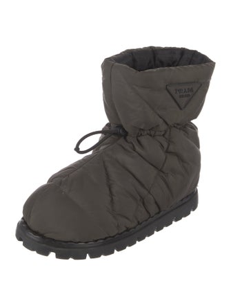 Prada Nylon Lace-Up Boots