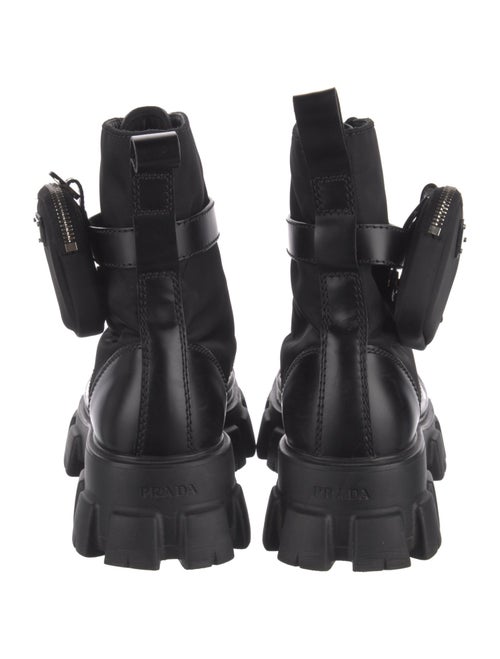 Prada Tessuto Nylon Leather Combat Boots