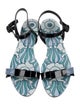 Prada Patent Leather Printed Slingback Sandals
