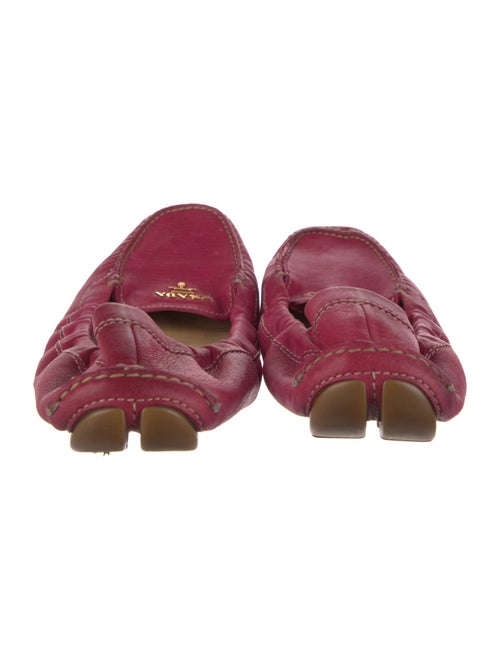 Prada Leather Embroidered Accent Ballet Flats