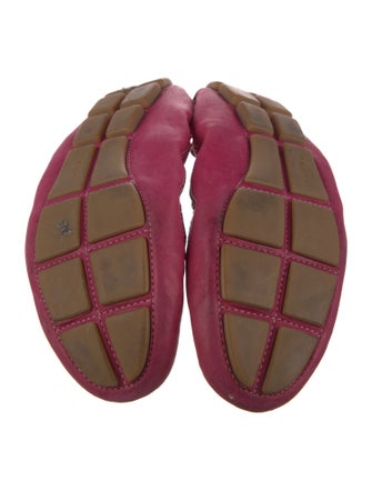 Prada Leather Embroidered Accent Ballet Flats