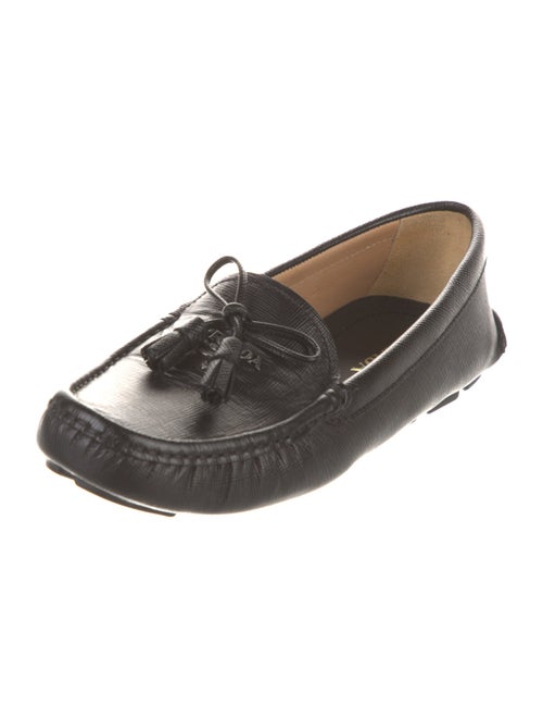 Prada Leather Tassel Accents Loafers
